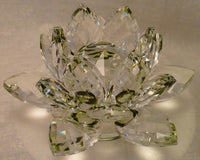 Small Green Crystal Lotus with 30mm Crystal Ball