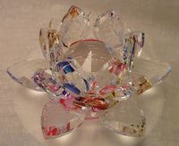 Small Multi-Color Crystal Lotus with 30mm Crystal Ball