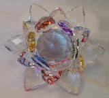 Small Multi-Color Crystal Lotus with 30mm Crystal Ball