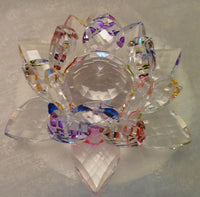 Small Multi-Color Crystal Lotus with 30mm Crystal Ball