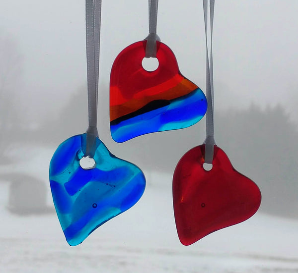 Happy Hearts Upcycled Glass Suncatchers