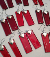 Happy Hearts Upcycled Glass Earrings