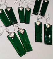 Happy Hearts Upcycled Glass Earrings