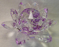 Extra-Large Purple Crystal Lotus with 60mm Crystal Ball