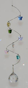 Spiral Mobile 7 crystal Butterflies - w/ 30mm Crystal Ball - Oh My Gosh Josh - Jules Enchanting Gifts